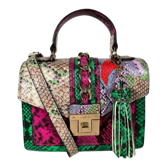 Aldo Martins Handbags - ALDO Multi Color Snake Print Top Handle Cross Body Bag Handbag Animal Print